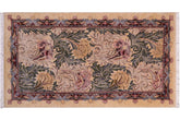 handmade Transitional Tulip Gold Gold Hand Knotted RECTANGLE 100% WOOL area rug 2x4