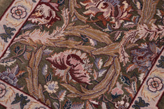 handmade Transitional Marry Gold Green Beige Hand Knotted RECTANGLE 100% WOOL area rug 2x4