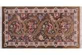 handmade Transitional Marry Gold Green Beige Hand Knotted RECTANGLE 100% WOOL area rug 2x4