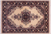 handmade Traditional B/2 Ivory Blue Hand Knotted RECTANGLE 100% WOOL area rug 3x4