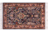 handmade Transitional Mujahid Blue Red Hand Knotted RECTANGLE 100% WOOL area rug 3x4