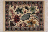 handmade Transitional Abusson Beige Gray Hand Knotted RECTANGLE 100% WOOL area rug 2x2