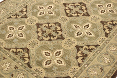 handmade Transitional Kafkaz Brown Green Hand Knotted RECTANGLE 100% WOOL area rug 4' x 7'