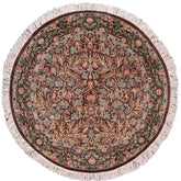 handmade Traditional Imran Brown Gray Hand Knotted ROUND 100% WOOL area rug 6' x 6'