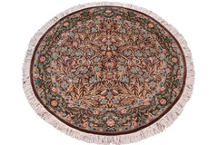 handmade Traditional Imran Brown Gray Hand Knotted ROUND 100% WOOL area rug 6'x6'