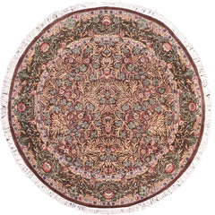 handmade Traditional Imran Brown Gray Hand Knotted ROUND 100% WOOL area rug 8'x8'