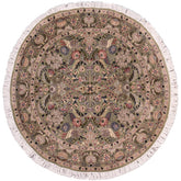 handmade Traditional Nagi Lt. Green Gray Hand Knotted ROUND 100% WOOL area rug 6'x6'