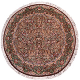 handmade Traditional Imran Brown Gray Hand Knotted ROUND 100% WOOL area rug 8' x 8'