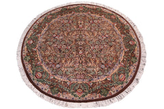 handmade Traditional Imran Brown Gray Hand Knotted ROUND 100% WOOL area rug 8'x8'