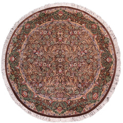 handmade Traditional Imran Brown Gray Hand Knotted ROUND 100% WOOL area rug 8'x8'