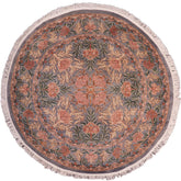 handmade Traditional Nayagra Gray Pink Hand Knotted ROUND 100% WOOL area rug 8' x 8'