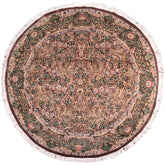 handmade Traditional Imran Brown Gray Hand Knotted ROUND 100% WOOL area rug 8' x 8'