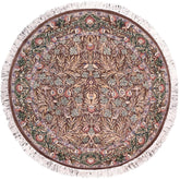 handmade Traditional Imran Brown Gray Hand Knotted ROUND 100% WOOL area rug 6' x 6'