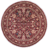 handmade Traditional Nagi Red Pink Hand Knotted ROUND 100% WOOL area rug 8'x8'