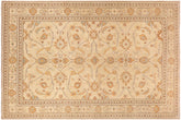 handmade Transitional Kafkaz Tan Orange Hand Knotted RECTANGLE 100% WOOL area rug 10' x 15'