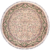 handmade Traditional Imran Beige Green Hand Knotted ROUND 100% WOOL area rug 8' x 8'