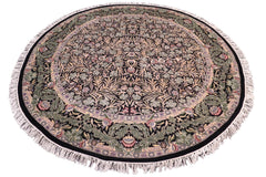 handmade Traditional Imran Black Gray Hand Knotted ROUND 100% WOOL area rug 8'x8'