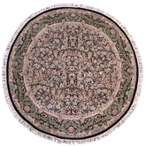 handmade Traditional Imran Black Gray Hand Knotted ROUND 100% WOOL area rug 8'x8'