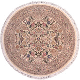 handmade Traditional Nagi Beige Pink Hand Knotted ROUND 100% WOOL area rug 9' x 9'