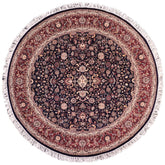 handmade Traditional Abasi Afsha Blue Red Hand Knotted ROUND 100% WOOL area rug 8' x 8'