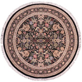 handmade Traditional Nagi Black Gray Hand Knotted ROUND 100% WOOL area rug 9' x 9'