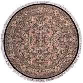 handmade Traditional Rimjim Black Gray Hand Knotted ROUND 100% WOOL area rug 8'x8'