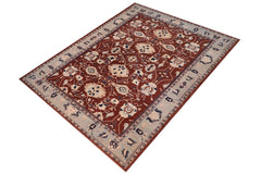 handmade Traditional Kafkaz Brown Lt. Blue Hand Knotted RECTANGLE 100% WOOL area rug 12 x 18