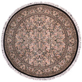 handmade Traditional Rimjim Black Gray Hand Knotted ROUND 100% WOOL area rug 9' x 9'
