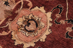 handmade Traditional Aubergine Tan Hand Knotted RECTANGLE 100% WOOL area rug 12 x 17