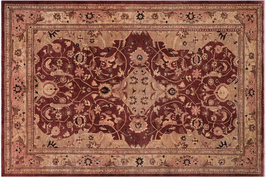 handmade Traditional Kafkaz Aubergine Tan Hand Knotted RECTANGLE 100% WOOL area rug 12' x 17'