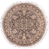 handmade Traditional Nagi Green Gray Hand Knotted ROUND 100% WOOL area rug 6'x6'