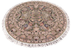 handmade Traditional Nagi Green Grey Hand Knotted ROUND 100% WOOL area rug 6'x6'