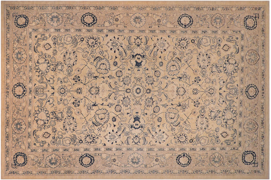 handmade Traditional Kafkaz Lt. Brown Tan Hand Knotted RECTANGLE 100% WOOL area rug 12x18