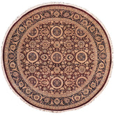 handmade Traditional Round Agra Tabriz Red Blue Hand Knotted ROUND 100% WOOL area rug 8' x 8'