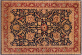handmade Traditional Sultanabad Blue Red Hand Knotted RECTANGLE 100% WOOL area rug 10x14