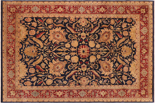 handmade Traditional Sultanabad Blue Red Hand Knotted RECTANGLE 100% WOOL area rug 10 x 14