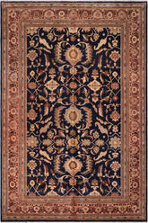 handmade Traditional Kafkaz Blue Rust Hand Knotted RECTANGLE 100% WOOL area rug 13 x 16