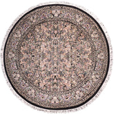 handmade Traditional Rasmi Romal Black Gray Hand Knotted ROUND 100% WOOL area rug 9'x9'