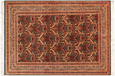 handmade Transitional Hamjolie Green Gold Hand Knotted RECTANGLE 100% WOOL area rug 5x8