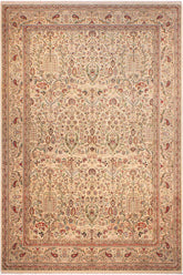 Traditional Bebe Ivory Green Hand Knotted Area rugs 9 x 14