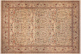 handmade Transitional Ivory Green Hand Knotted RECTANGLE 100% WOOL area rug 9x14