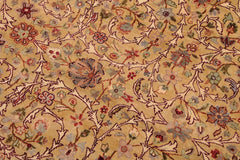 Vintage Persian Lahore Alycia Gold/Aubergine Wool Rug - 9'1'' x 11'9''