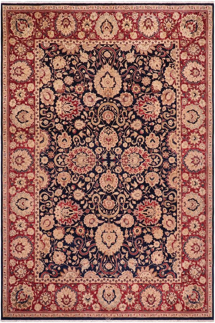 Traditional Agra Tommy Blue Red Hand Knotted Area rugs 10 x 14