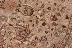 handmade Traditional Round Kashan Taupe Tan Hand Knotted ROUND 100% WOOL area rug 10' x 10'