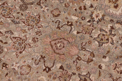 handmade Traditional Round Kashan Green Brown Hand Knotted ROUND 100% WOOL area rug 6' x 6'