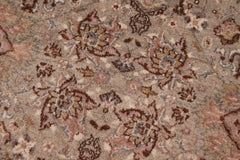 handmade Traditional Round Kashan Green Brown Hand Knotted ROUND 100% WOOL area rug 6' x 6'