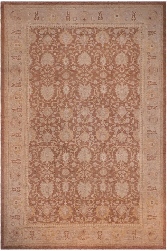 handmade Traditional Kafkaz Brown Tan Hand Knotted RECTANGLE 100% WOOL area rug 12 x 18