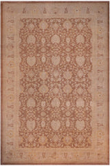 handmade Traditional Kafkaz Brown Tan Hand Knotted RECTANGLE 100% WOOL area rug 12 x 18