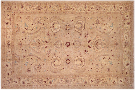 handmade Traditional Kafkaz Tan Tan Hand Knotted RECTANGLE 100% WOOL area rug 12x18