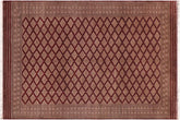 handmade Geometric Bokhara Red Lt. Brown Hand Knotted RECTANGLE 100% WOOL area rug 10X12